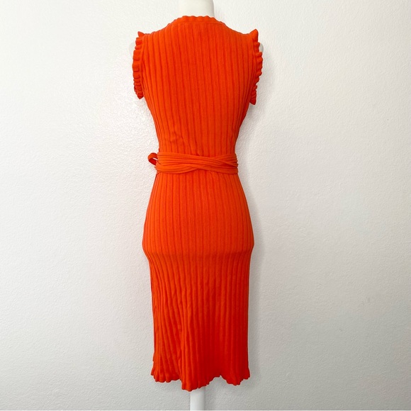 MILLY Orange Tie Front Dress - Picture 2 of 6